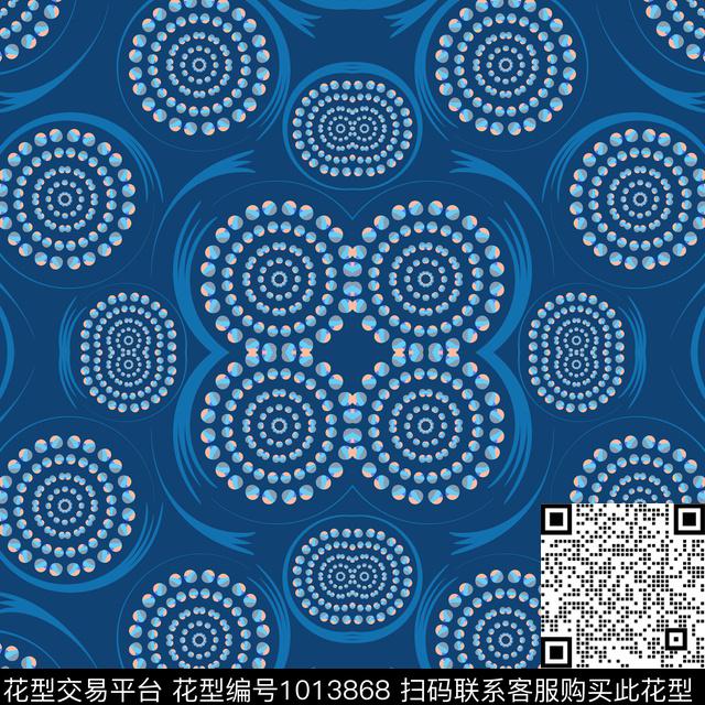 民族风抽象圆形数码印花华亿平台下载（图片编号: 1013868） - 瓦栏（Walan）