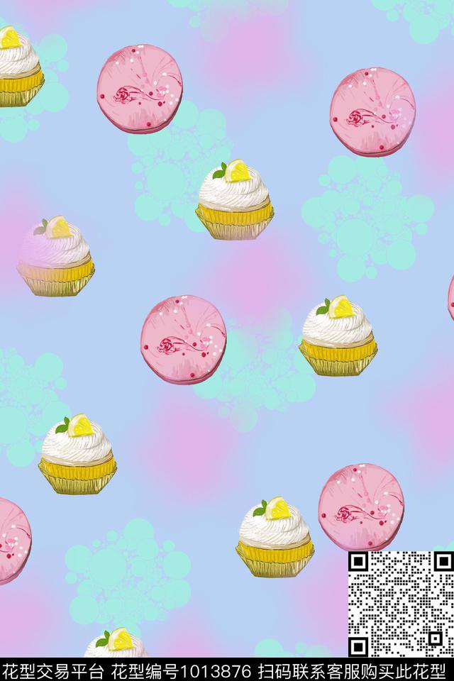 可爱趣味粉蓝数码印花华亿平台下载（图片编号: 1013876） - 瓦栏（Walan）