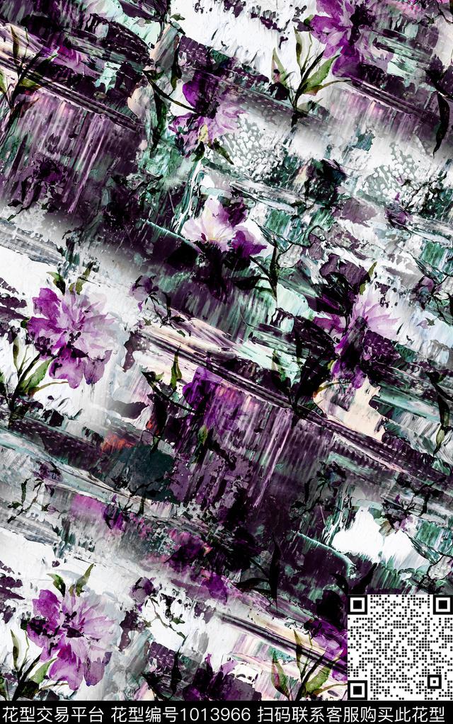 民族风花卉复古数码印花华亿平台下载（图片编号: 1013966） - 瓦栏（Walan）