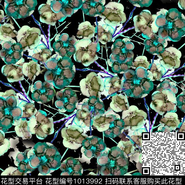 数码华亿平台花卉大牌风数码印花华亿平台下载（图片编号: 1013992） - 瓦栏（Walan）