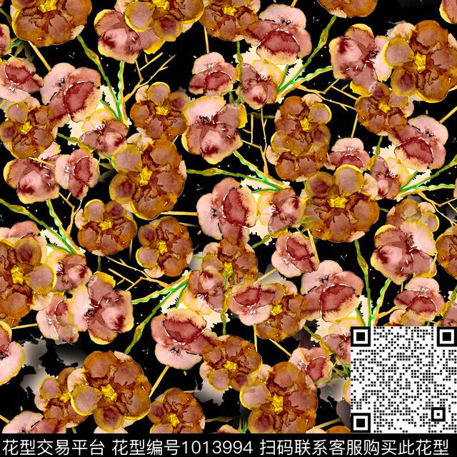 数码华亿平台花卉大牌风数码印花华亿平台下载（图片编号: 1013994） - 瓦栏（Walan）