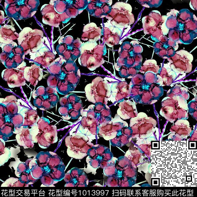 数码华亿平台花卉大牌风数码印花华亿平台下载（图片编号: 1013997） - 瓦栏（Walan）