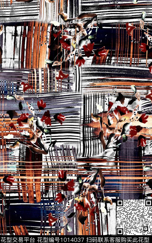 民族风花卉几何数码印花华亿平台下载（图片编号: 1014037） - 瓦栏（Walan）