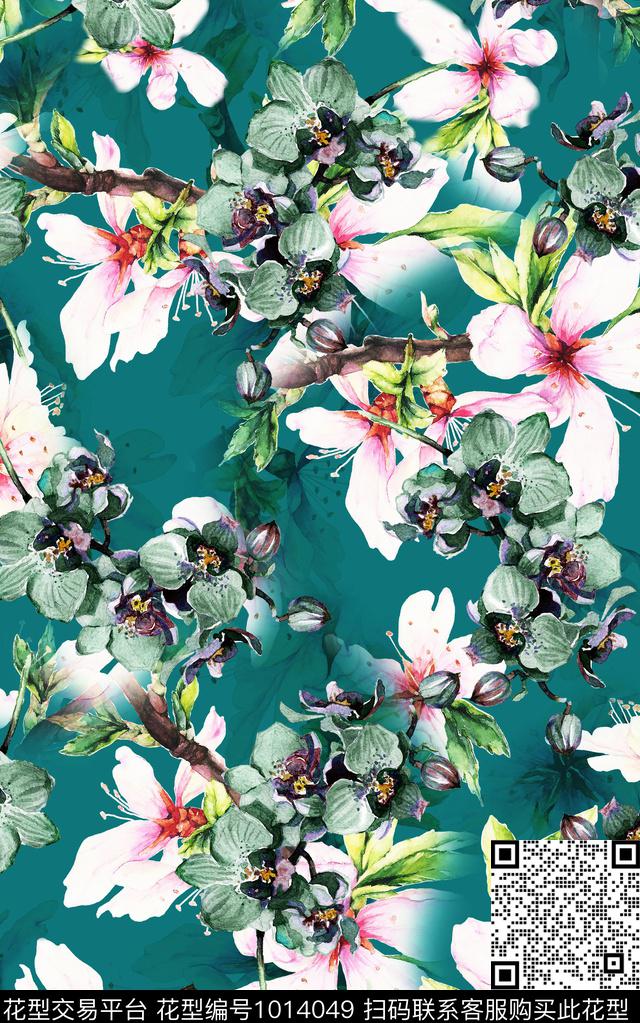 民族风花卉复古数码印花华亿平台下载（图片编号: 1014049） - 瓦栏（Walan）