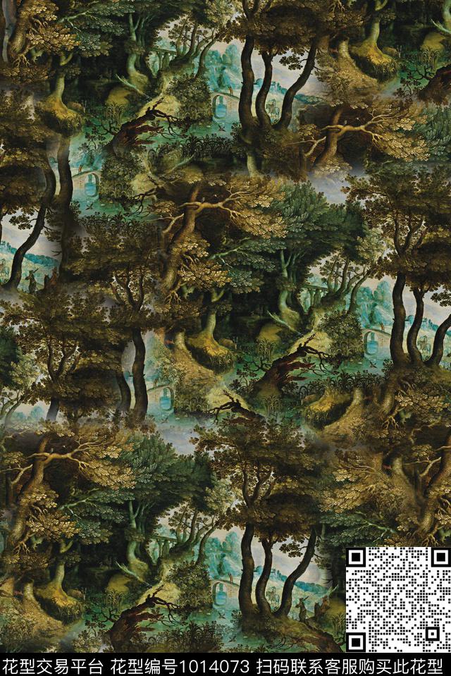 抽象男装潮牌数码印花华亿平台下载（图片编号: 1014073） - 瓦栏（Walan）