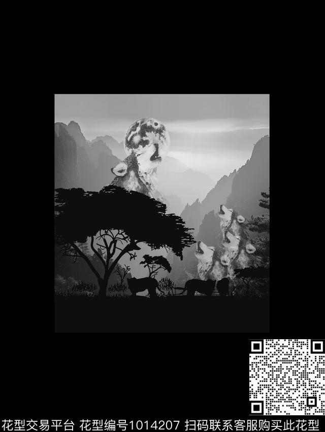 狼潮牌男T数码印花华亿平台下载（图片编号: 1014207） - 瓦栏（Walan）