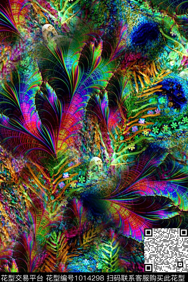 分形抽象数码印花华亿平台下载（图片编号: 1014298） - 瓦栏（Walan）