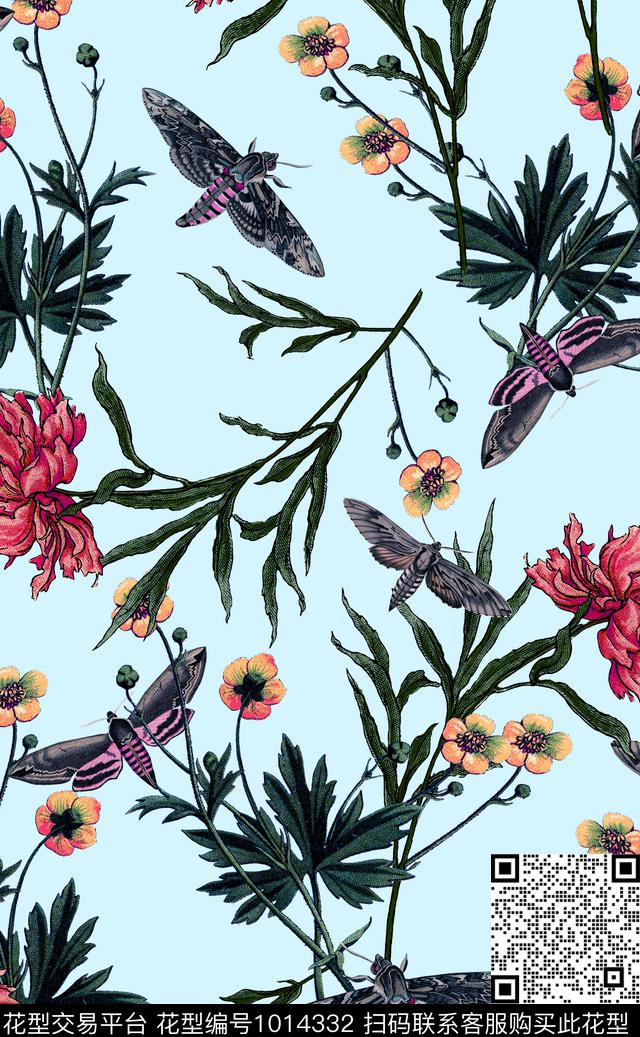 数码华亿平台昆虫秋冬华亿平台数码印花华亿平台下载（图片编号: 1014332） - 瓦栏（Walan）