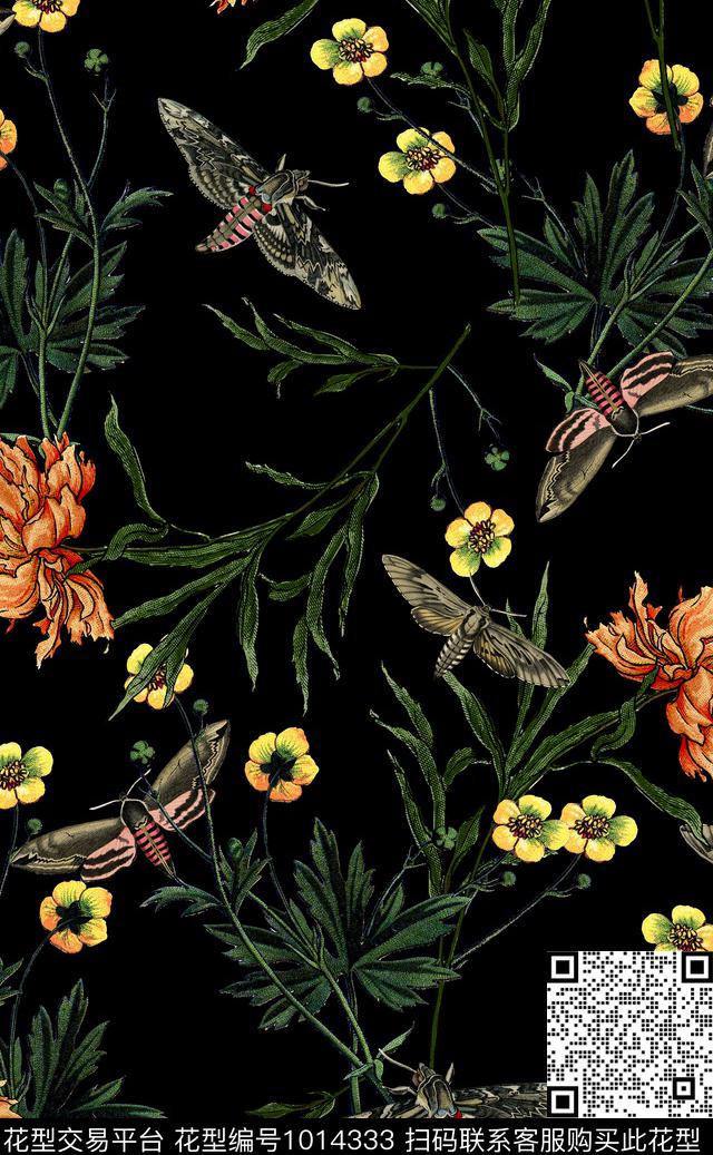 数码华亿平台昆虫秋冬华亿平台数码印花华亿平台下载（图片编号: 1014333） - 瓦栏（Walan）