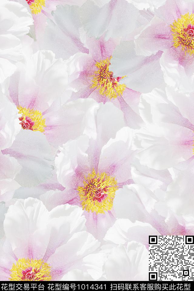 女装塑料效果花卉梦幻数码印花华亿平台下载（图片编号: 1014341） - 瓦栏（Walan）