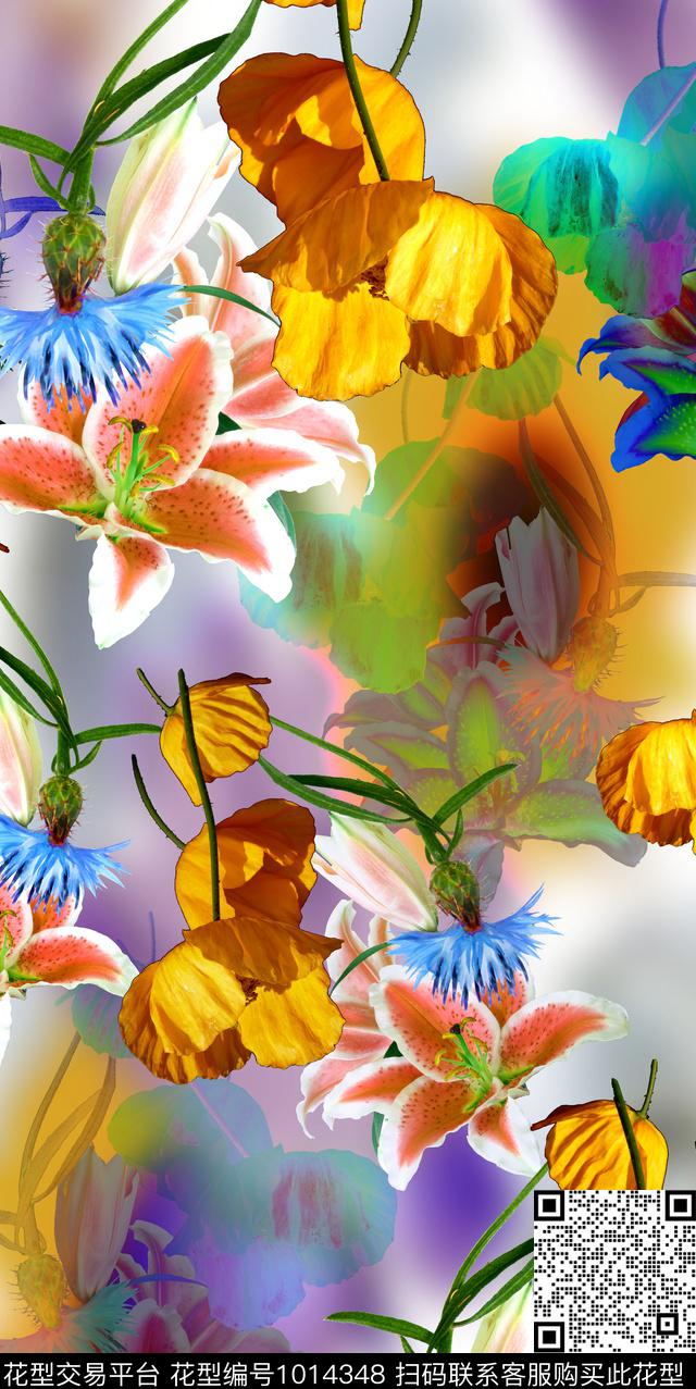 大花数码华亿平台女装数码印花华亿平台下载（图片编号: 1014348） - 瓦栏（Walan）