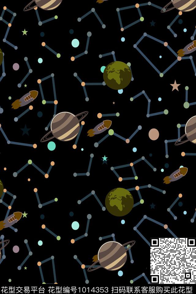 男装星空休闲风数码印花华亿平台下载（图片编号: 1014353） - 瓦栏（Walan）