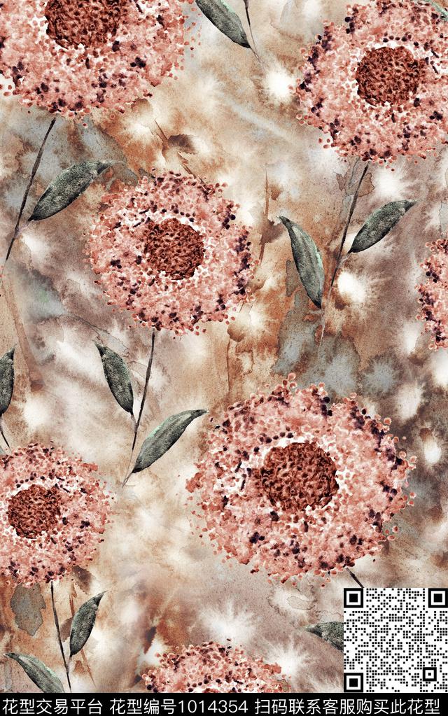 花卉复古大牌风数码印花华亿平台下载（图片编号: 1014354） - 瓦栏（Walan）