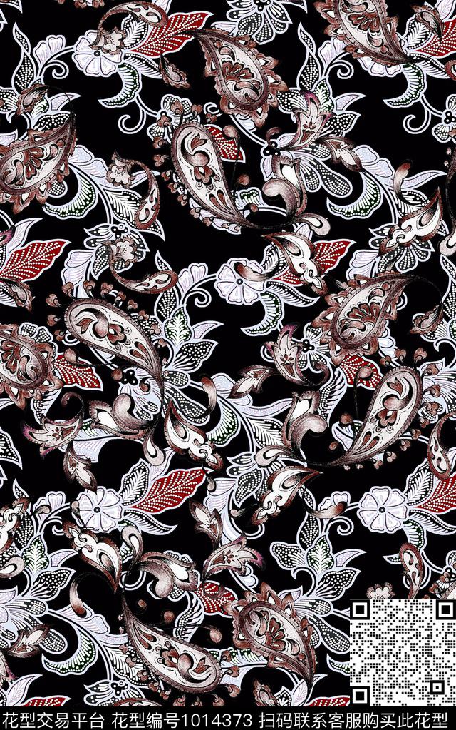 民族风抽象复古数码印花华亿平台下载（图片编号: 1014373） - 瓦栏（Walan）