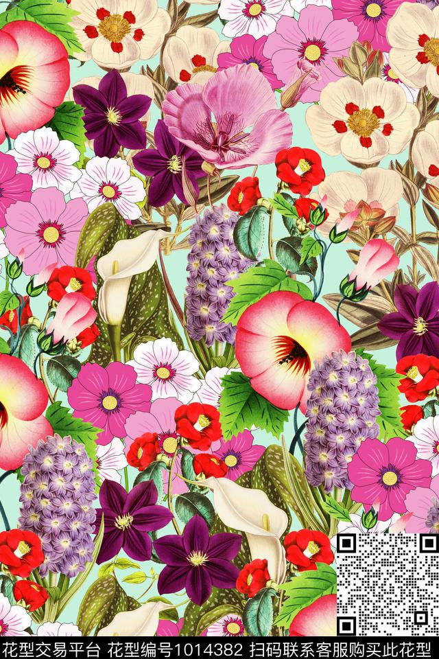 春夏华亿平台繁花似锦青春活力数码印花华亿平台下载（图片编号: 1014382） - 瓦栏（Walan）