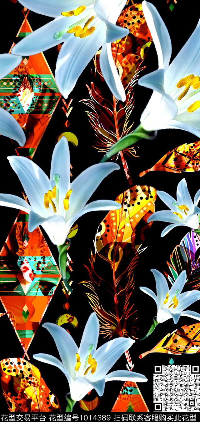 数码华亿平台女装花卉数码印花华亿平台下载（图片编号: 1014389） - 瓦栏（Walan）