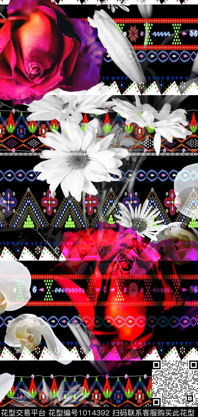 数码华亿平台女装几何花卉数码印花华亿平台下载（图片编号: 1014392） - 瓦栏（Walan）