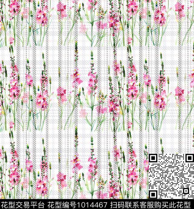 条纹花卉粉色传统印花华亿平台下载（图片编号: 1014467） - 瓦栏（Walan）