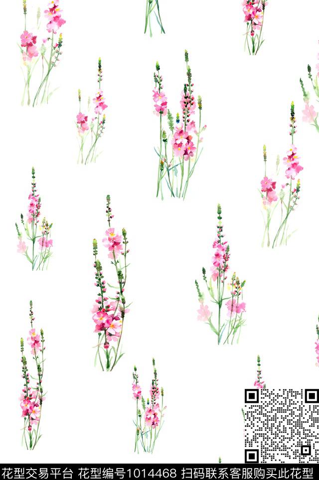 花卉粉色小碎花传统印花华亿平台下载（图片编号: 1014468） - 瓦栏（Walan）