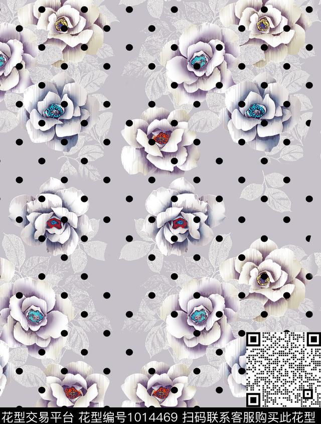 花卉玫瑰花月季花传统印花华亿平台下载（图片编号: 1014469） - 瓦栏（Walan）