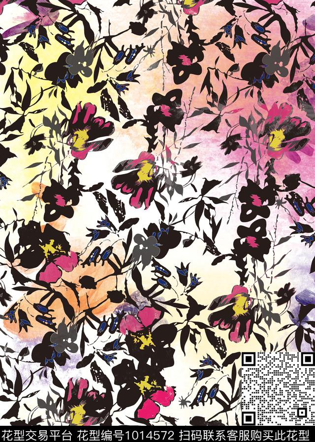 抽象女装大牌风数码印花华亿平台下载（图片编号: 1014572） - 瓦栏（Walan）