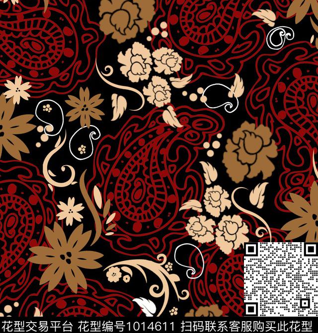 民族风东南亚棉麻传统印花华亿平台下载（图片编号: 1014611） - 瓦栏（Walan）