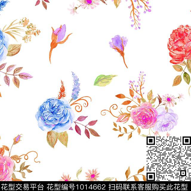 数码华亿平台小碎花花卉数码印花华亿平台下载（图片编号: 1014662） - 瓦栏（Walan）