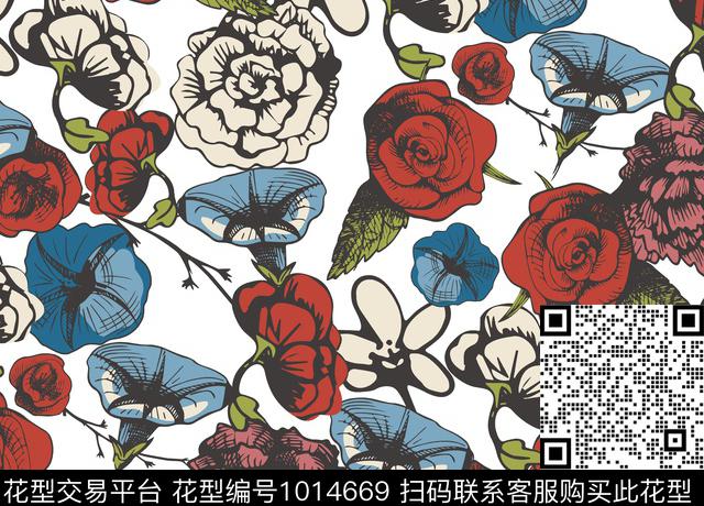 数码华亿平台花卉潮牌数码印花华亿平台下载（图片编号: 1014669） - 瓦栏（Walan）