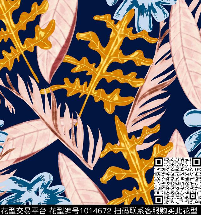 数码华亿平台抽象花卉数码印花华亿平台下载（图片编号: 1014672） - 瓦栏（Walan）