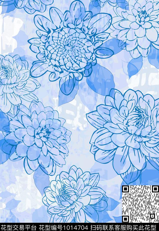 数码华亿平台民族风花卉数码印花华亿平台下载（图片编号: 1014704） - 瓦栏（Walan）