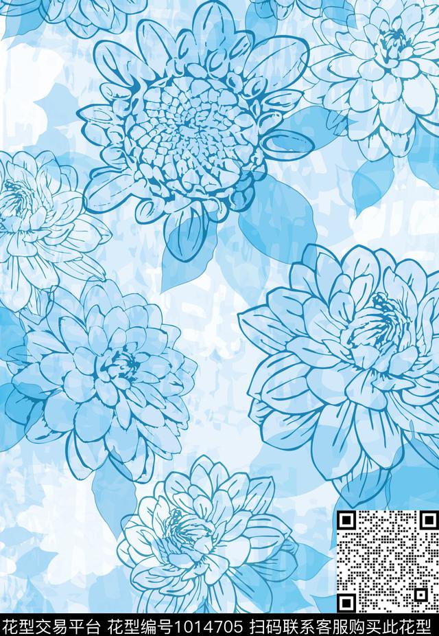 数码华亿平台民族风花卉数码印花华亿平台下载（图片编号: 1014705） - 瓦栏（Walan）