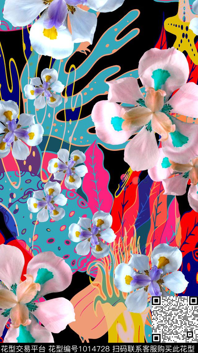 大花数码华亿平台女装数码印花华亿平台下载（图片编号: 1014728） - 瓦栏（Walan）