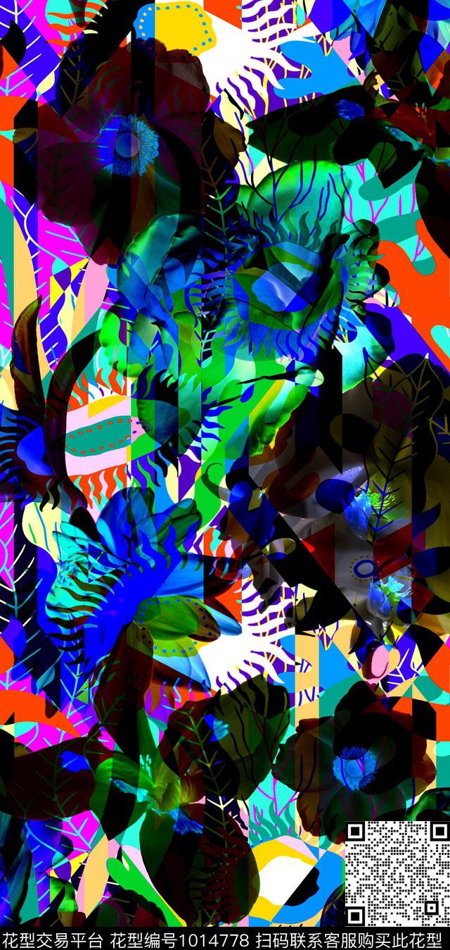 数码华亿平台抽象数码印花华亿平台下载（图片编号: 1014778） - 瓦栏（Walan）