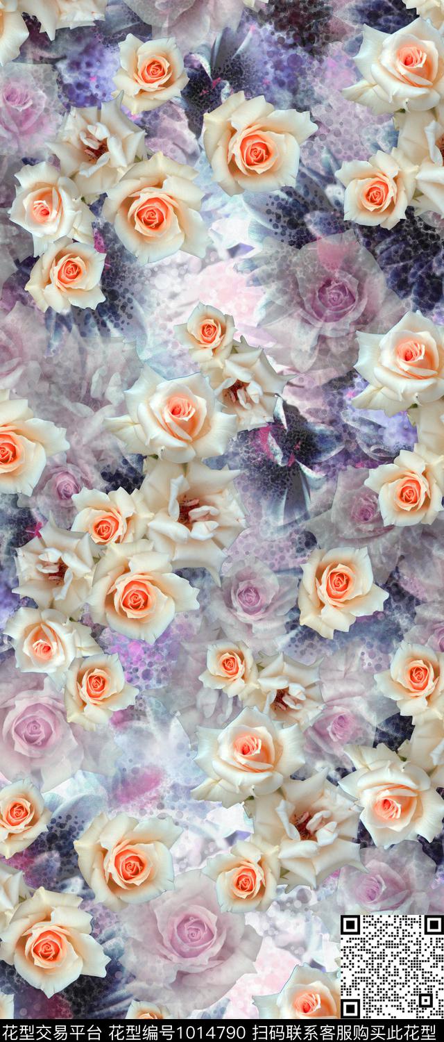 数码华亿平台花卉女装数码印花华亿平台下载（图片编号: 1014790） - 瓦栏（Walan）