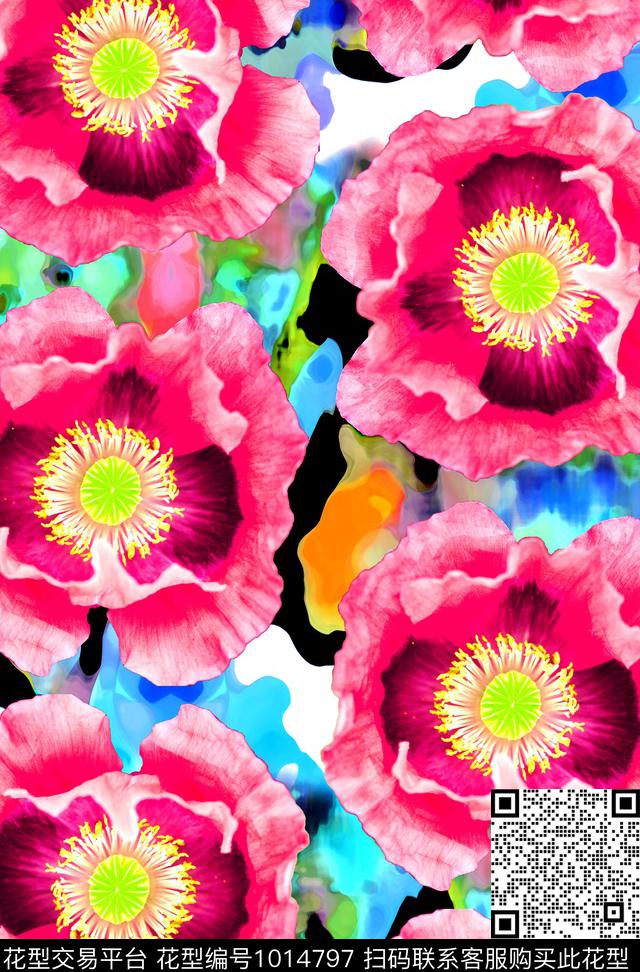 大花数码华亿平台花卉数码印花华亿平台下载（图片编号: 1014797） - 瓦栏（Walan）