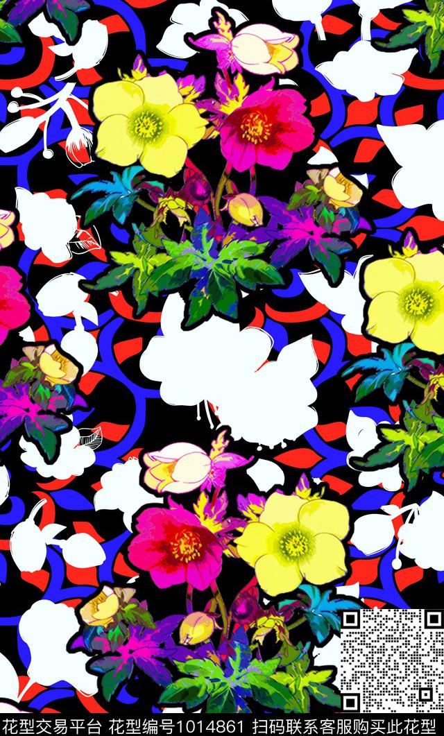 数码华亿平台花卉女装数码印花华亿平台下载（图片编号: 1014861） - 瓦栏（Walan）