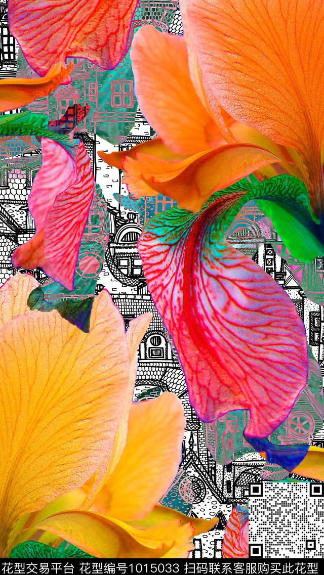 大花数码华亿平台花卉数码印花华亿平台下载（图片编号: 1015033） - 瓦栏（Walan）