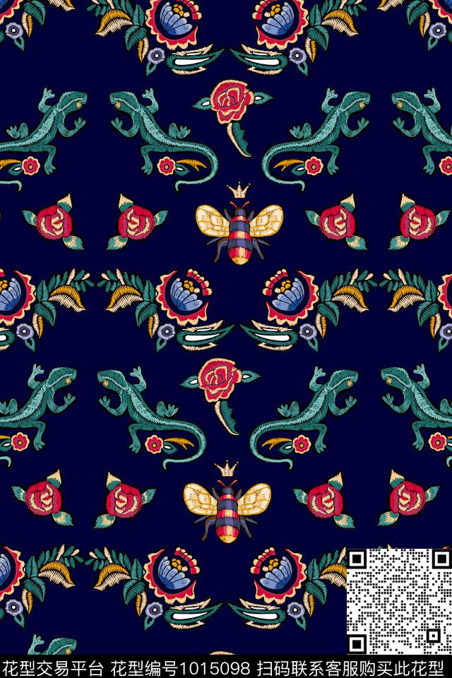 动物花卉花卉蜜蜂数码印花华亿平台下载（图片编号: 1015098） - 瓦栏（Walan）