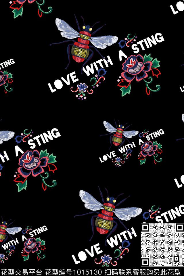 动物花卉字母花卉数码印花华亿平台下载（图片编号: 1015130） - 瓦栏（Walan）