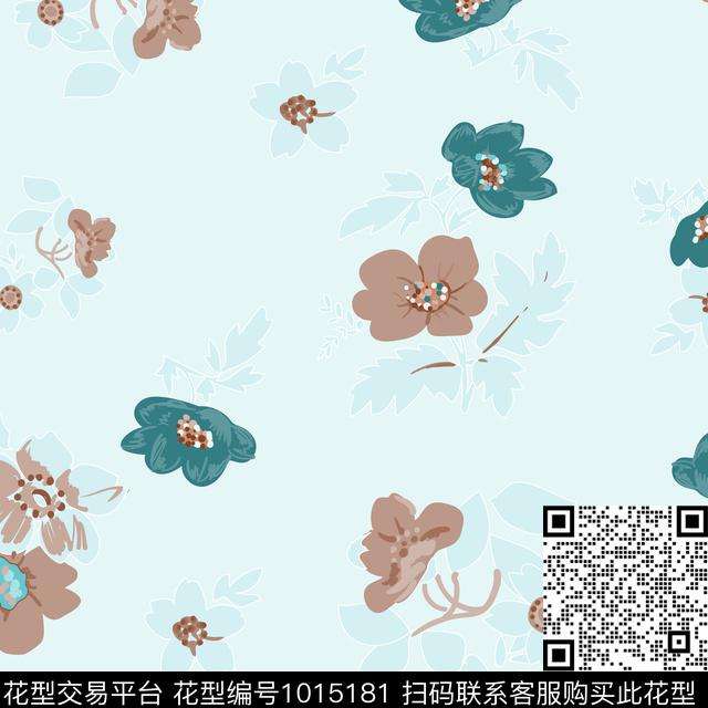 水彩花卉女装潮牌数码印花华亿平台下载（图片编号: 1015181） - 瓦栏（Walan）