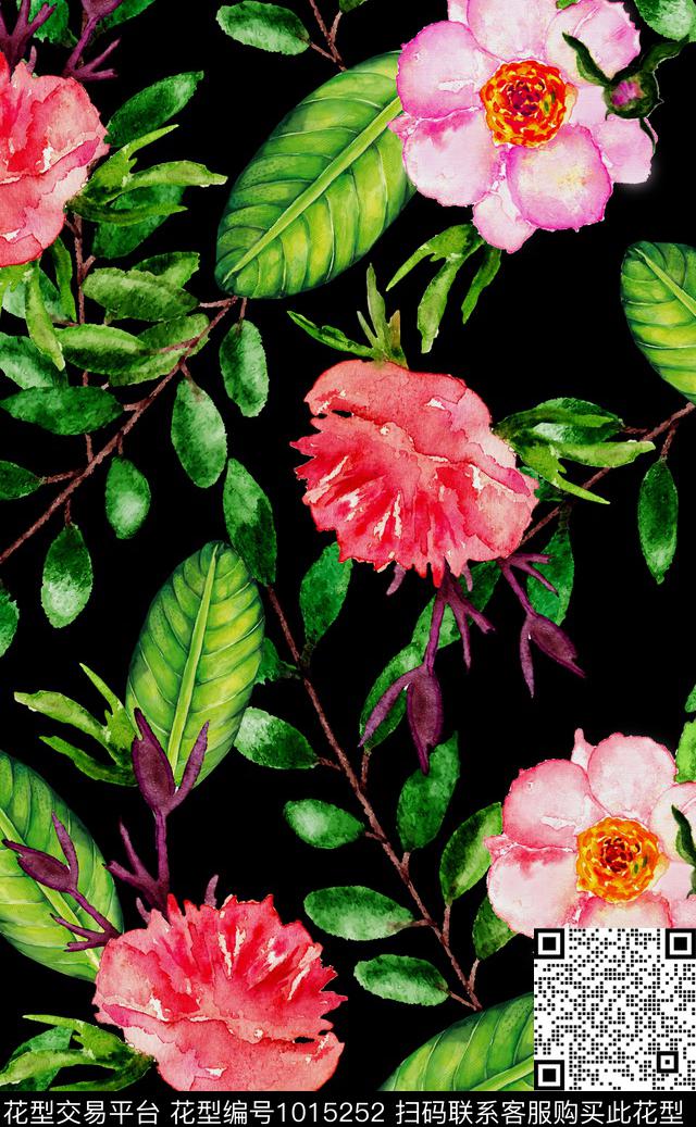 数码华亿平台花卉女装数码印花华亿平台下载（图片编号: 1015252） - 瓦栏（Walan）