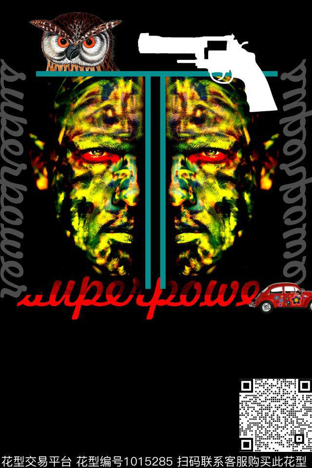 人物字母鸟头数码印花华亿平台下载（图片编号: 1015285） - 瓦栏（Walan）