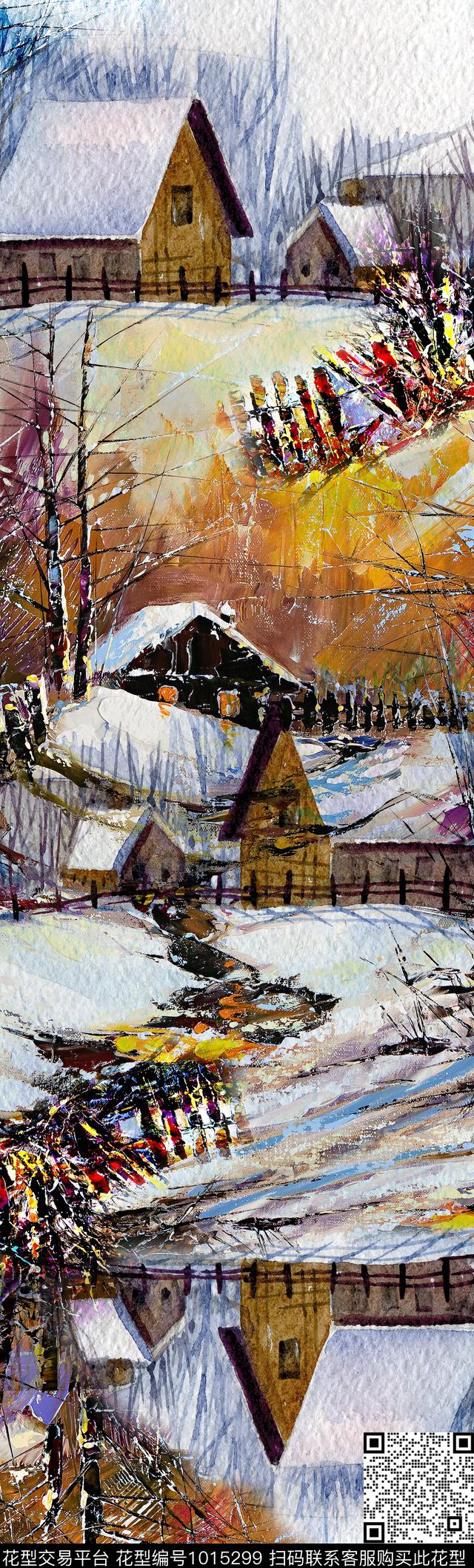 丝巾定位花披肩长巾油画风景数码印花华亿平台下载（图片编号: 1015299） - 瓦栏（Walan）