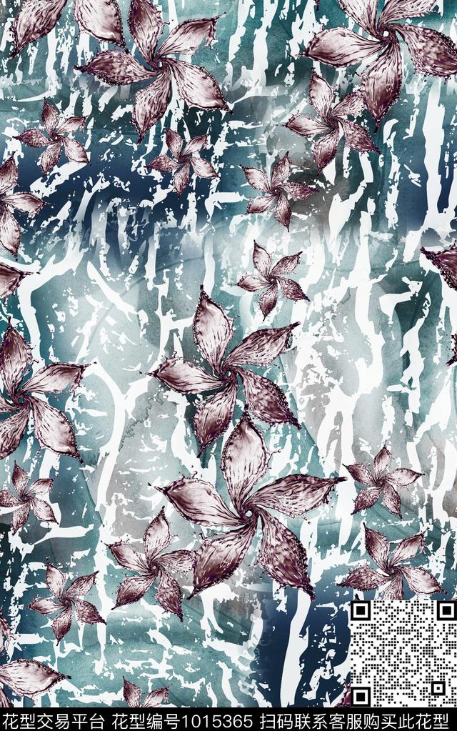 数码华亿平台抽象复古数码印花华亿平台下载（图片编号: 1015365） - 瓦栏（Walan）