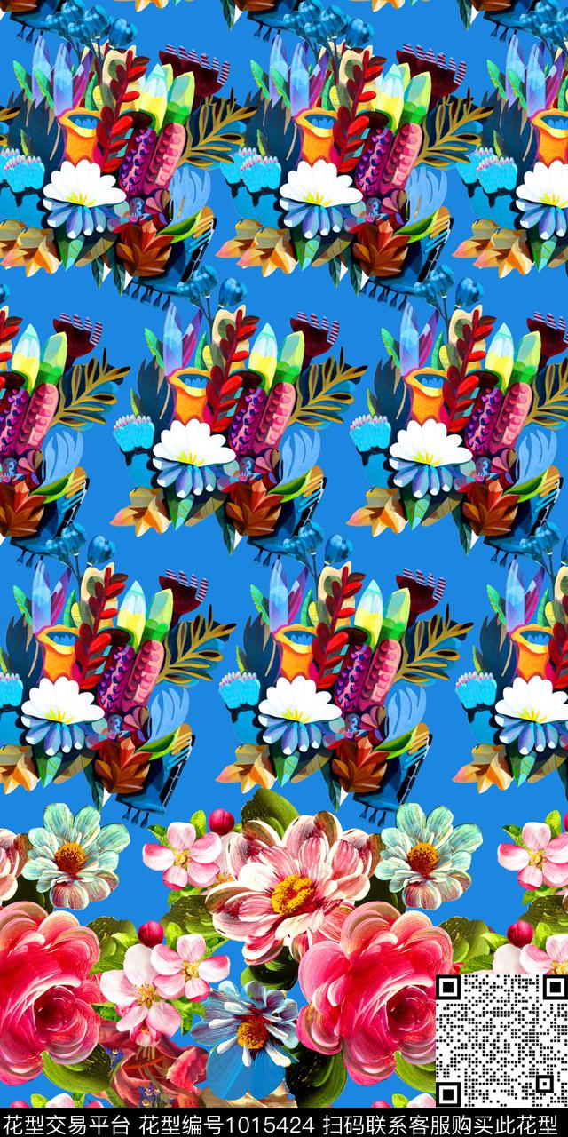 花卉油画华亿平台数码华亿平台数码印花华亿平台下载（图片编号: 1015424） - 瓦栏（Walan）