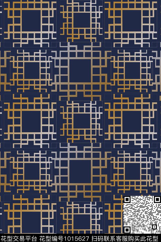 衬衫男装格子渐变数码印花华亿平台下载（图片编号: 1015627） - 瓦栏（Walan）