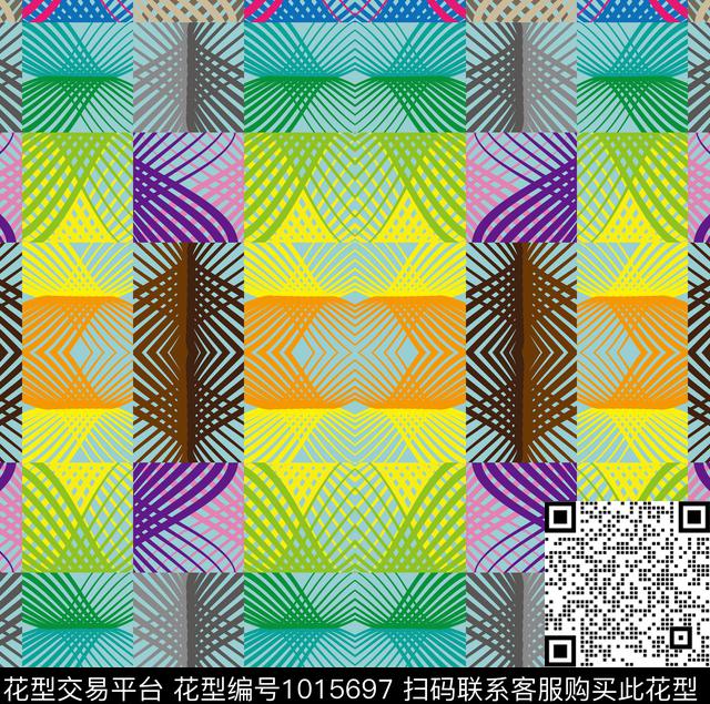 趣味线条潮牌数码印花华亿平台下载（图片编号: 1015697） - 瓦栏（Walan）