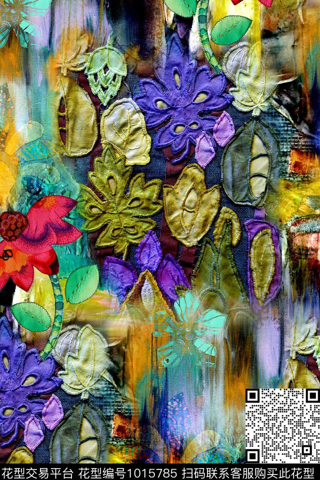 休闲几何纹理数码印花华亿平台下载（图片编号: 1015785） - 瓦栏（Walan）