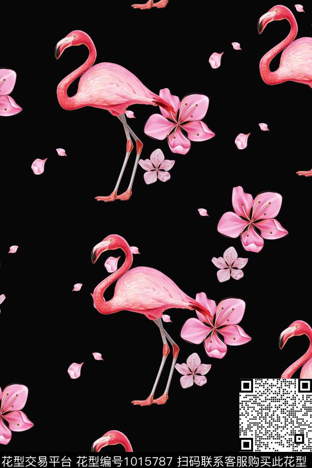 手绘花卉花卉女装数码印花华亿平台下载（图片编号: 1015787） - 瓦栏（Walan）