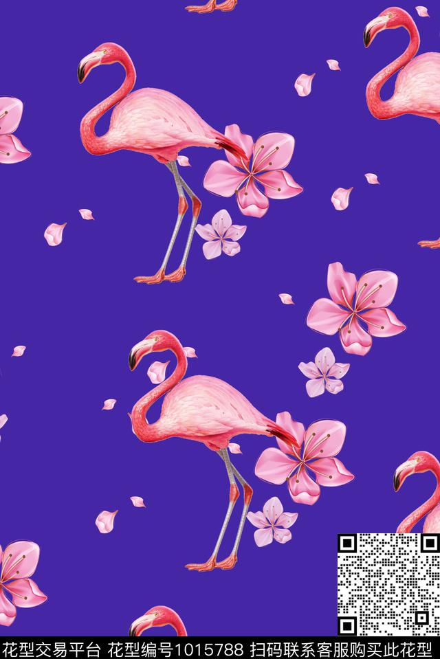 手绘花卉花卉女装数码印花华亿平台下载（图片编号: 1015788） - 瓦栏（Walan）